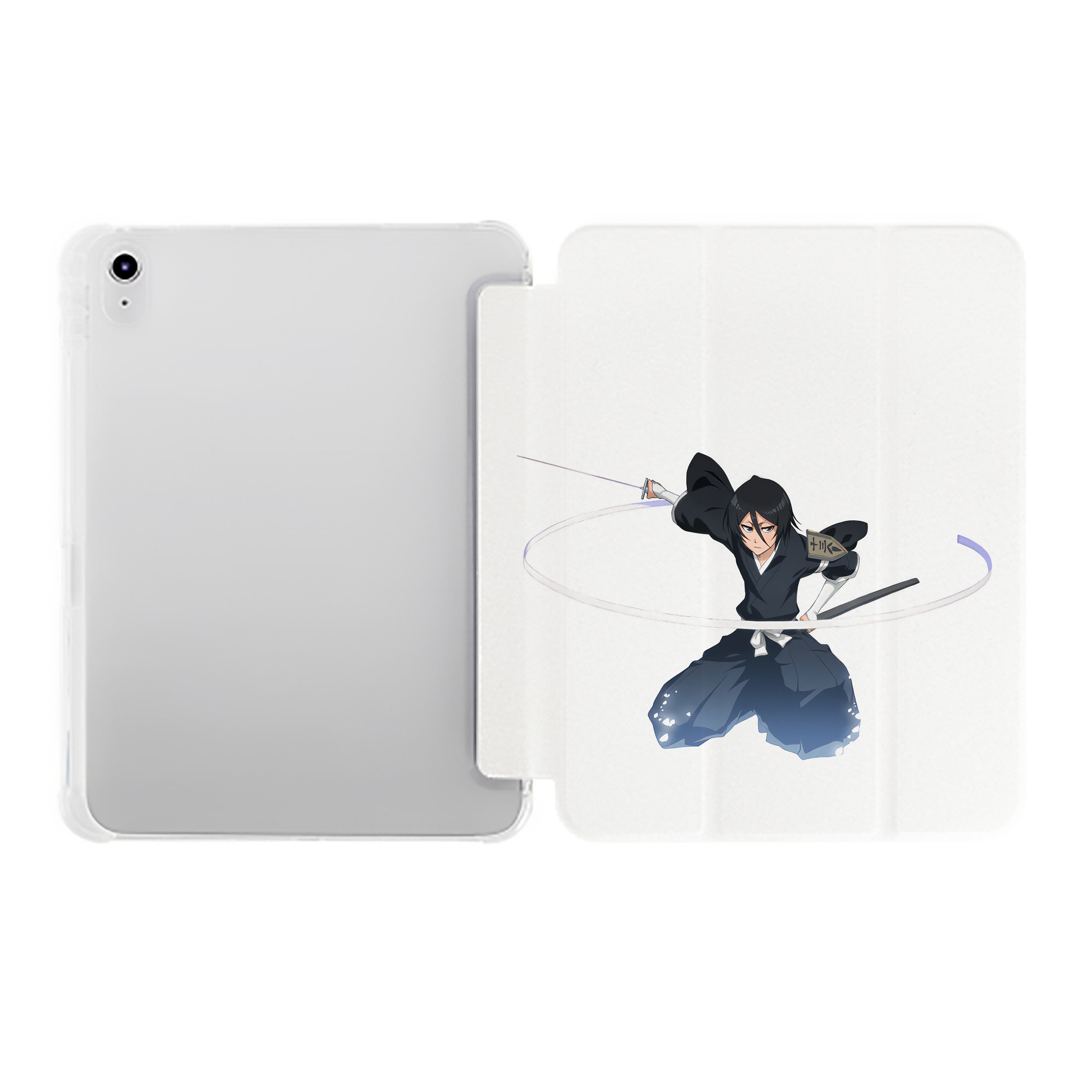 （画像用） ブリーチ 朽木ルキア BLEACH Kuchiki Rukia IPad ケース ペン収納付き 三つ折りスタンド PUレザー×シリコン 対応機種9.5/10.5/10.9インチ